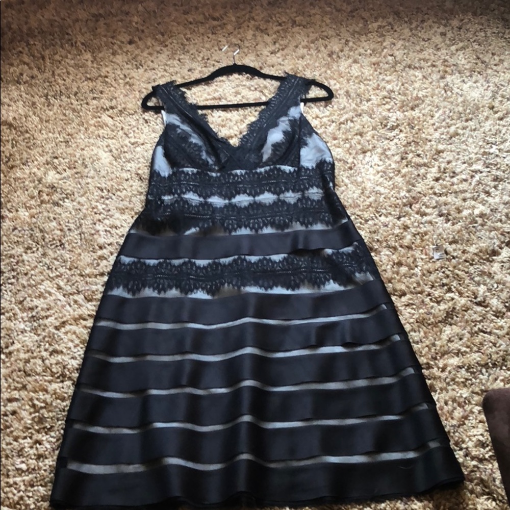 JS Collection Lace and satin sleeveless dress